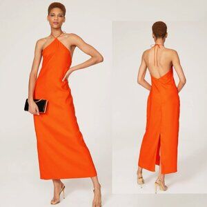 Obando Collective Cross Neck Gown in Orange - Size 2